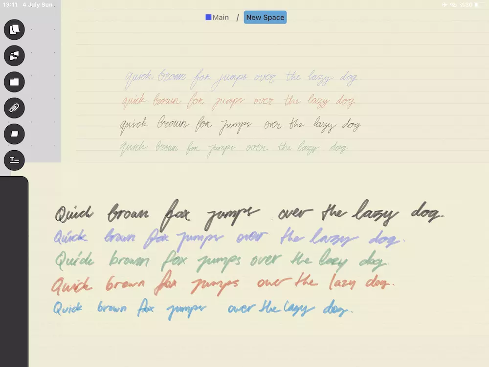 handwriting glyphs on iPad