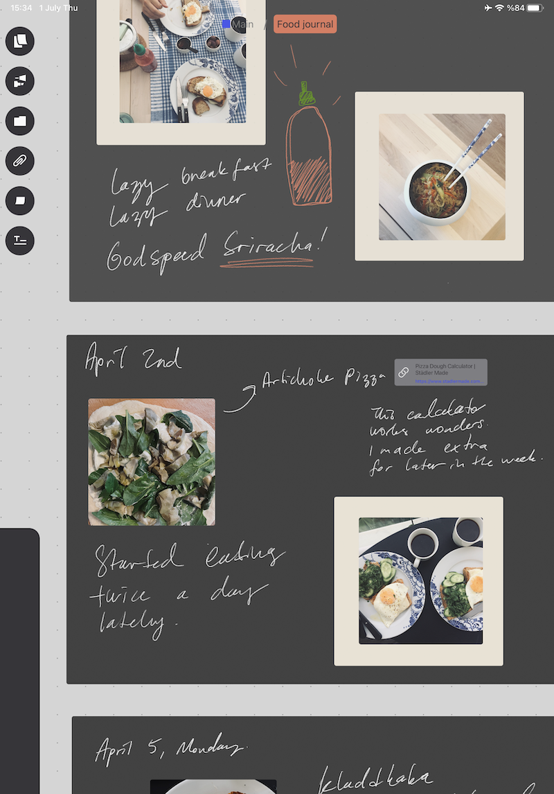 how I began food journaling with Defter Notes